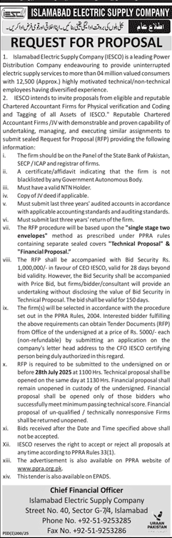 Islamabad Electric Supply Company Tender Notice